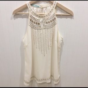 Flowy embroidered cream color blouse